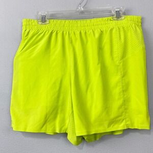 VRST Shorts Mens Size L Neon Green Reflective Lined Running 5in Inseam Athletic